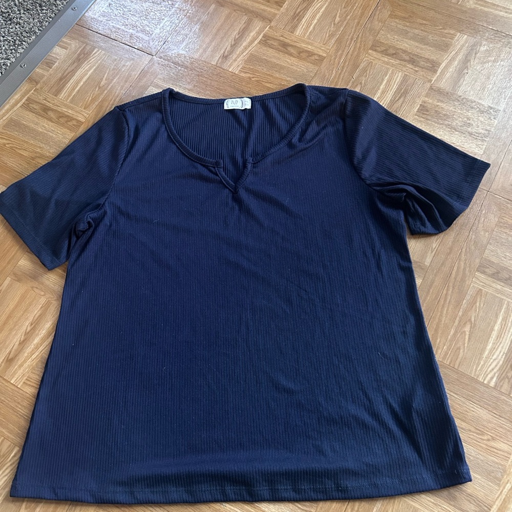 Maurices Ribbed Navy Blue Top-  XXL